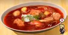 ゴロゴロ肉の紅色スープ